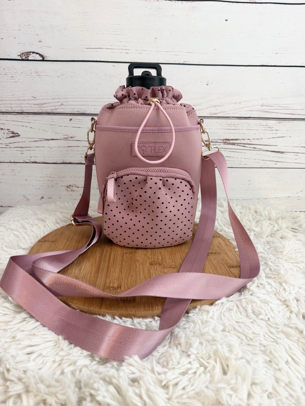 POPFLEX Ready Set Glow Gallon Bottle Bag Carrier - Luxe Crossbody Backpack Mauve